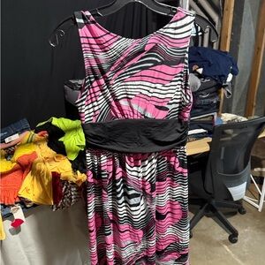 Timing Pink and Black Zebra Print Dress